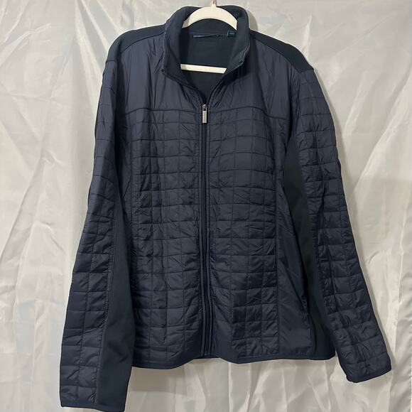 Perry Ellis Men’s Quilted Zip Jacket Navy Blue XXL - Picture 1 of 5